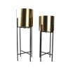 Home & Living Salt&Pepper | Plant Pot On Stand Cylinder Gold Patio - Set/2