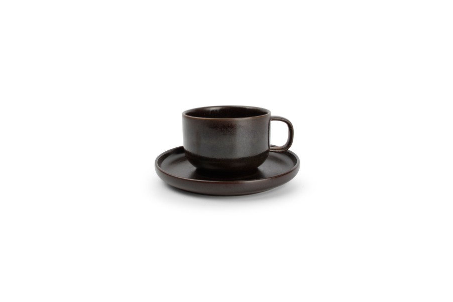 Coffee & Tea Salt&Pepper | Cup 24Cl And Saucer Chocolate Tabo