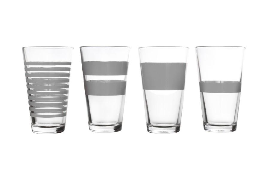 Drink & Bar Salt&Pepper | Glass 32,5Cl Grey Stripes - Set/4